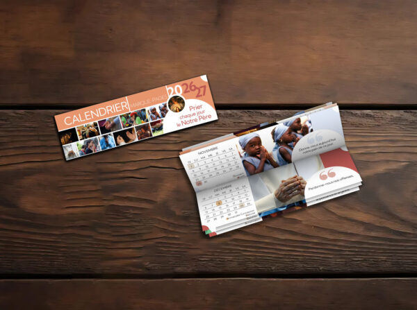 Calendrier marque-page 2026-2027 – « Notre Père » (format horizontal)