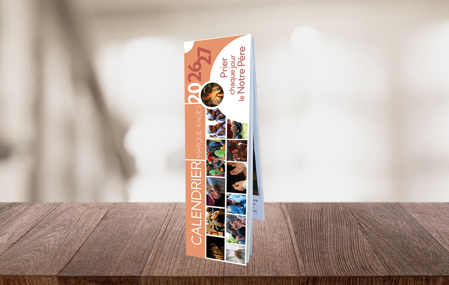 Calendrier marque-pages 2026-2027 &ndash; &laquo; Notre P&egrave;re &raquo; (format horizontal)