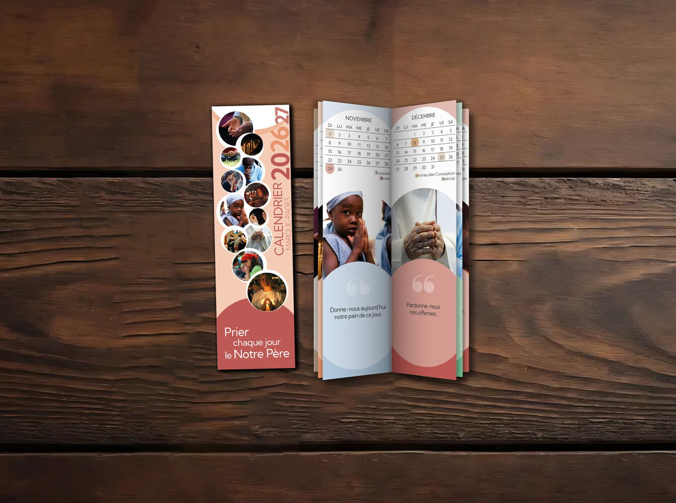 Calendrier marque-page 2026-2027 &ndash; &laquo; Notre P&egrave;re &raquo; (format vertical)
