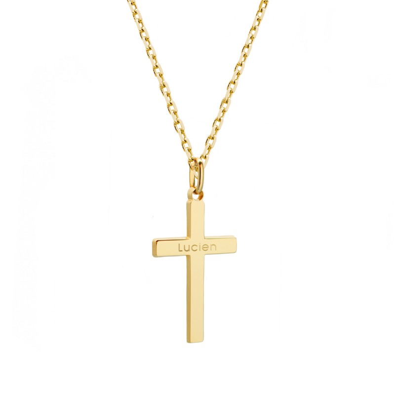 Collier croix plaqué or