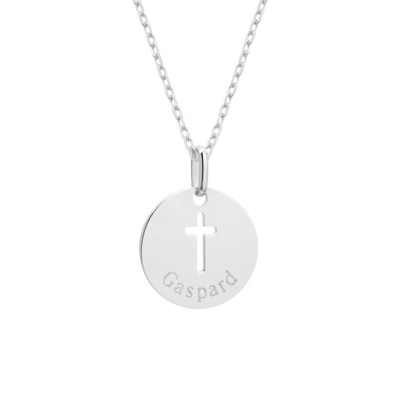 Collier croix ajourée en argent