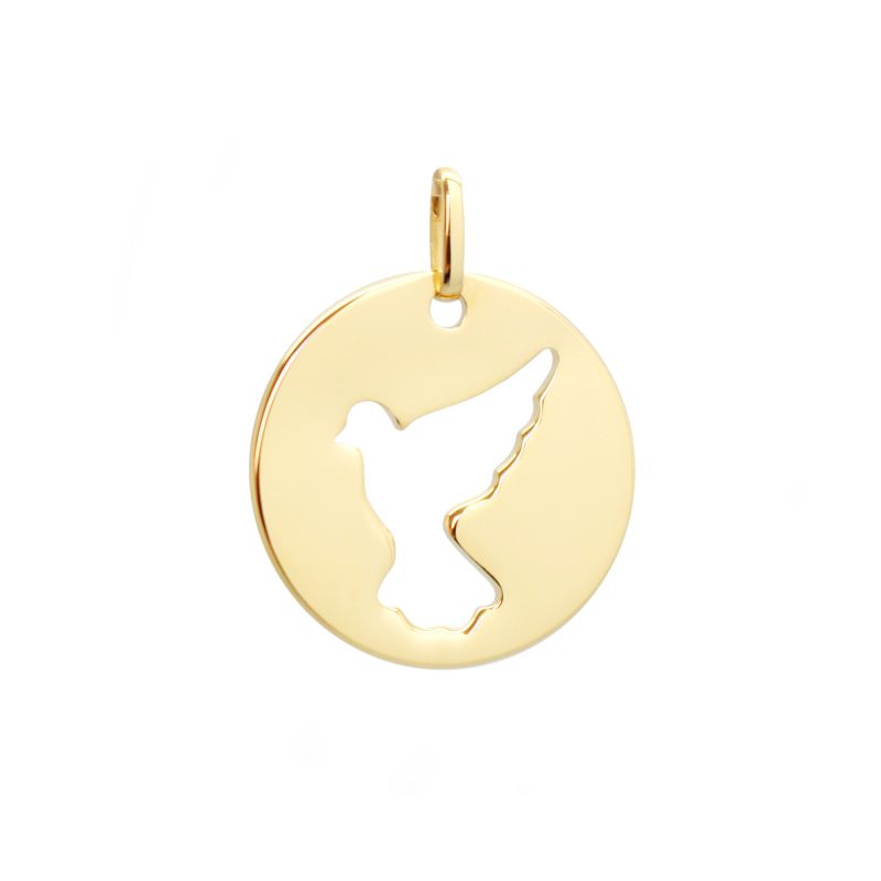 Pendentif colombe ajourée en plaqué or