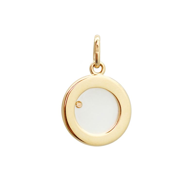 Pendentif médaille nacre et croix en plaqué or – Image 2