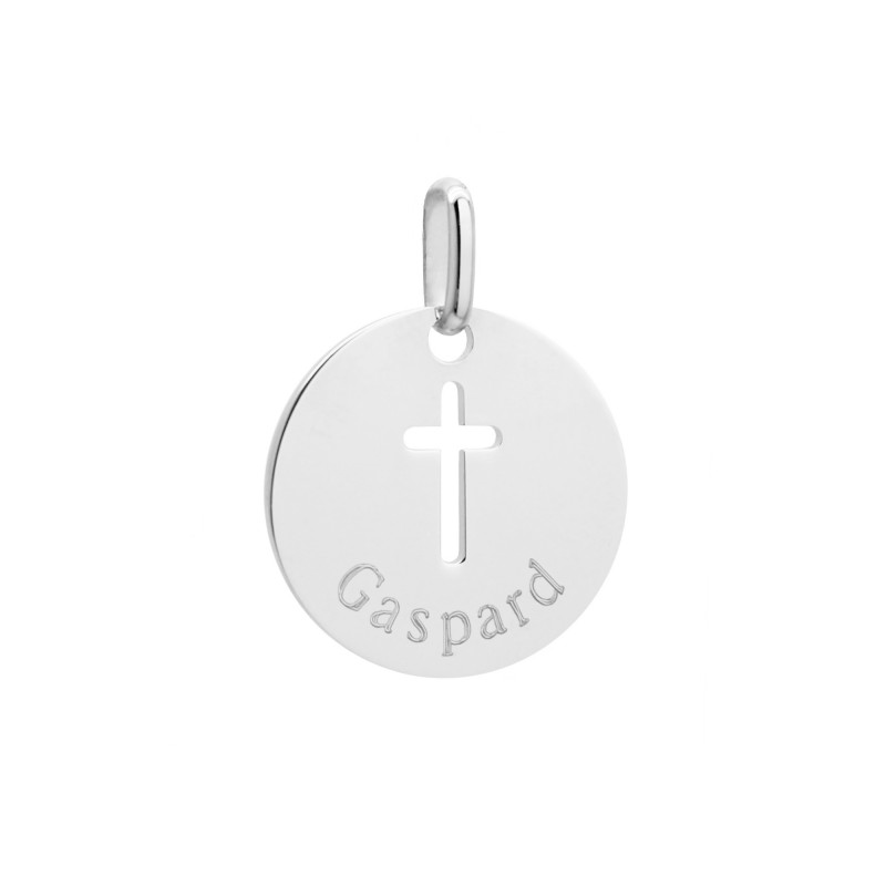 Pendentif croix ajourée en argent