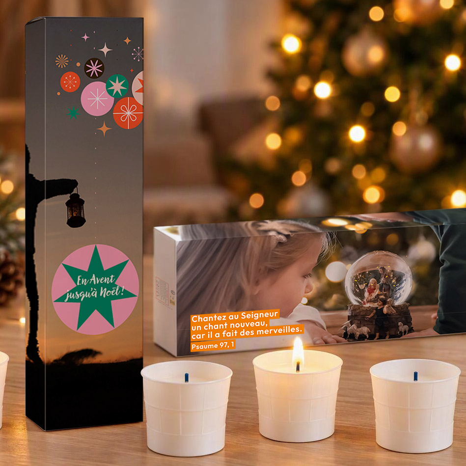 Coffrets de 4 bougies de l’Avent : 2 modèles pour cheminer vers Noël dans la foi